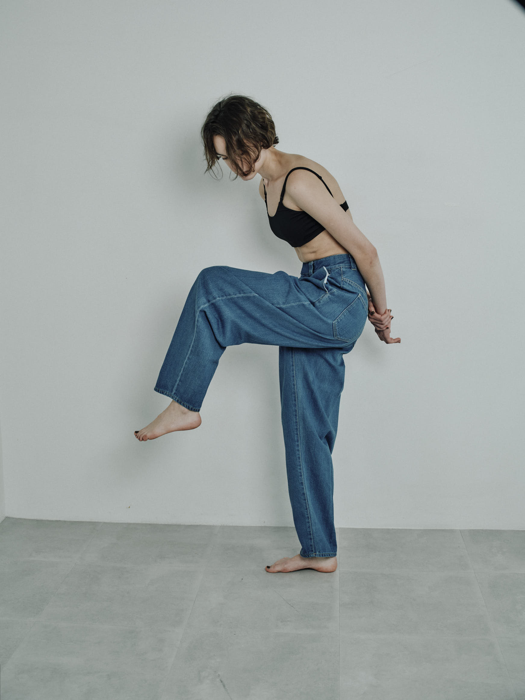 tuck curve loose fitting jeans – ALLLOU