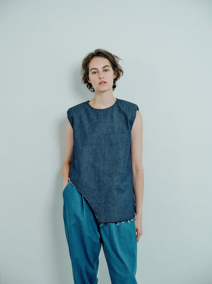 padded cropped shirt denim