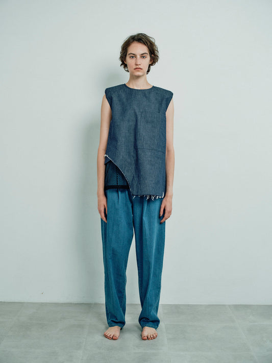 padded cropped shirt denim