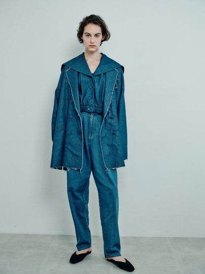 sailor collar top denim