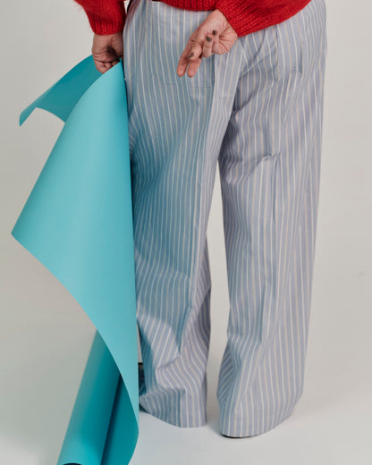 striped wide leg trousers