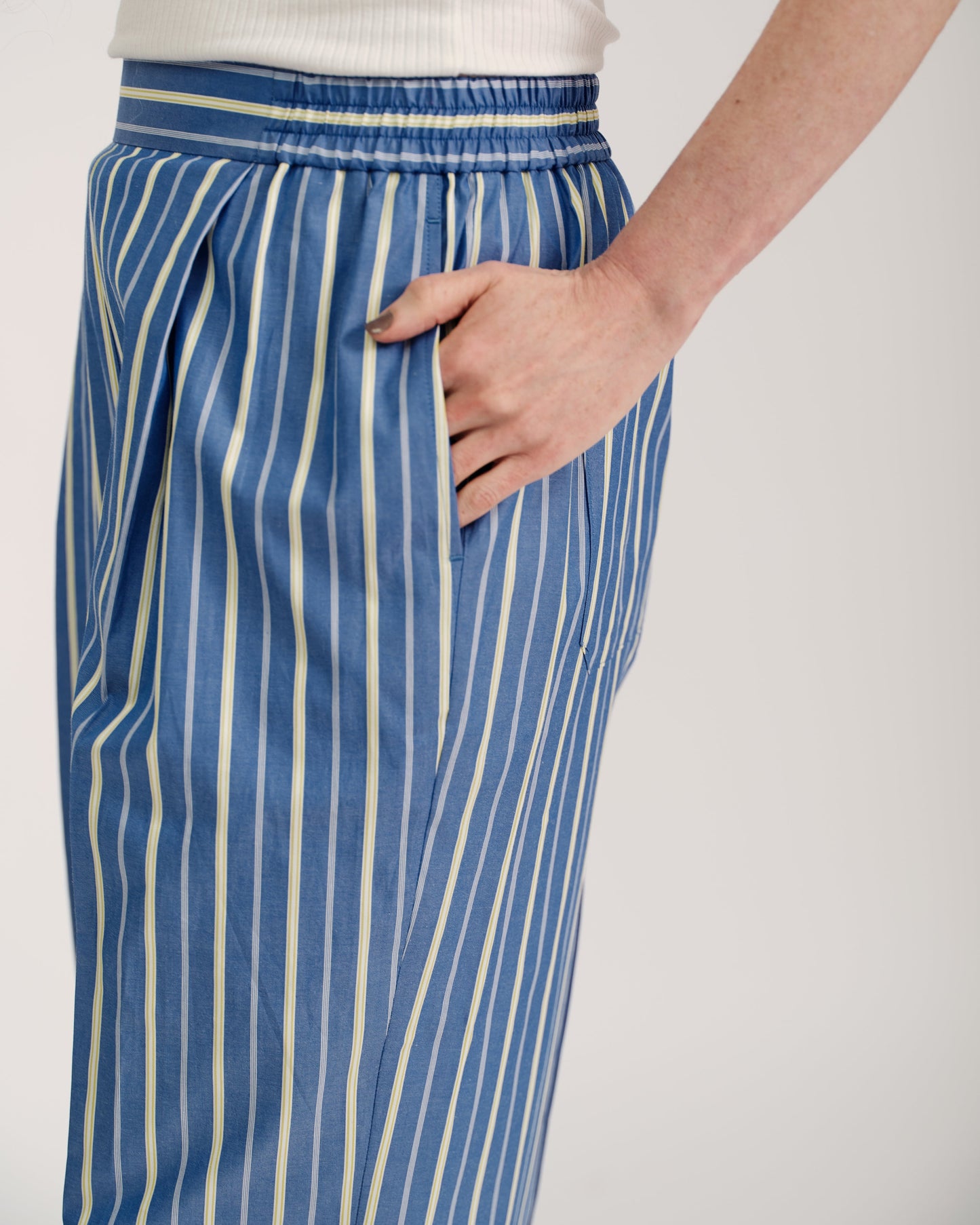 striped wide leg trousers