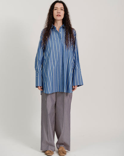 striped huge long shirt