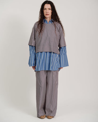 striped huge long shirt