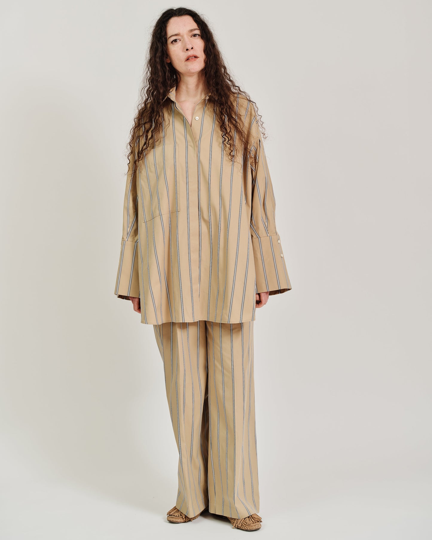 striped huge long shirt
