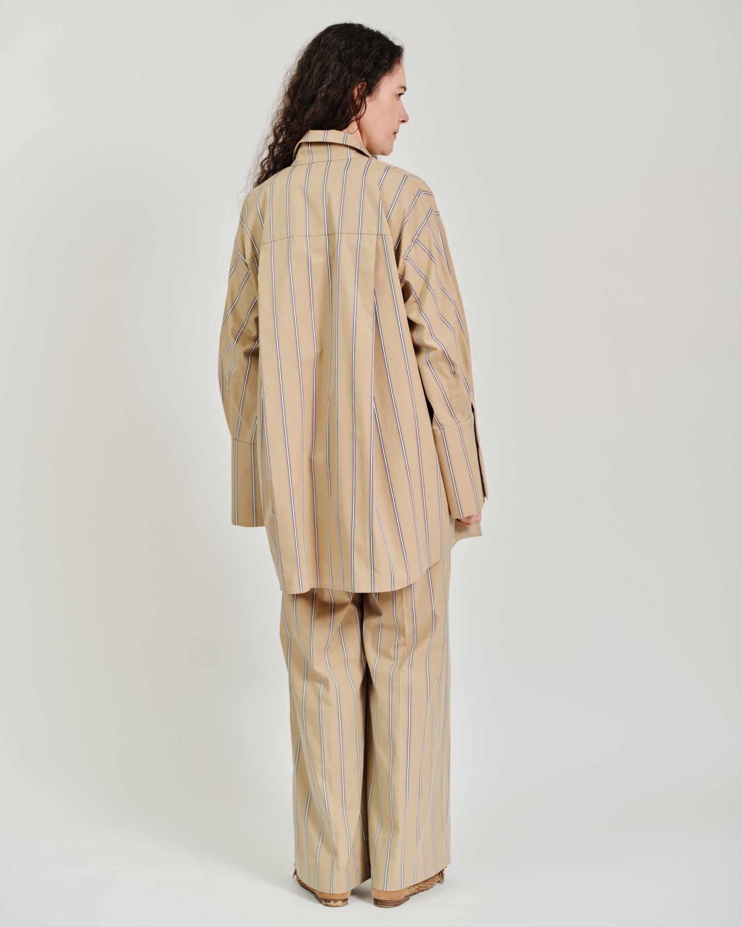 striped huge long shirt