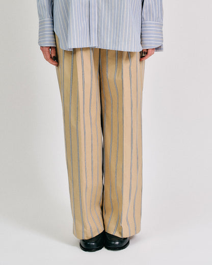 striped wide leg trousers