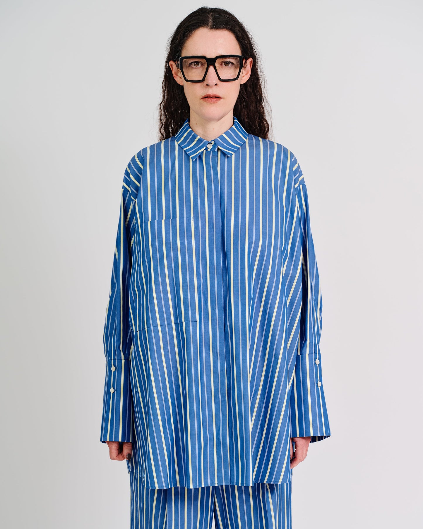 striped huge long shirt