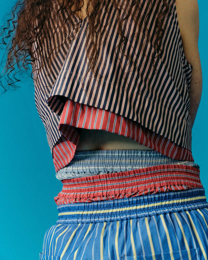 striped wide leg trousers