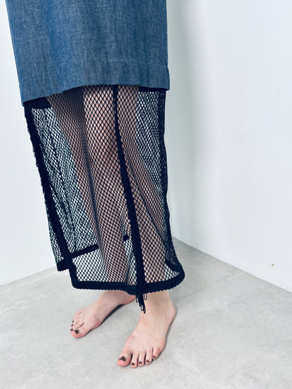 mesh camisole long denim