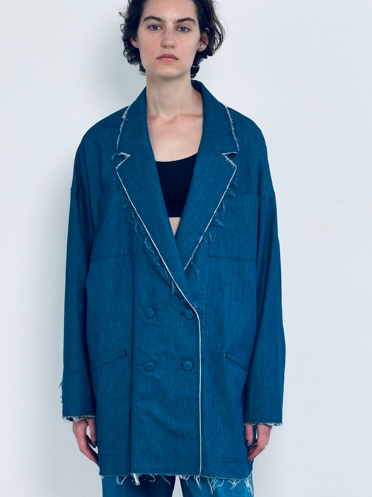 cut off  shirt jacket denim