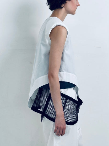 mesh camisole short denim