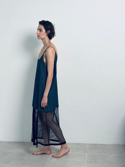 mesh camisole long denim