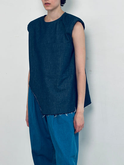 padded cropped shirt denim