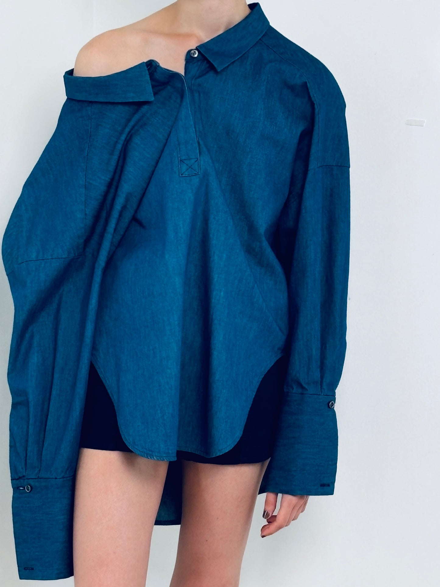 deformed denim shirt