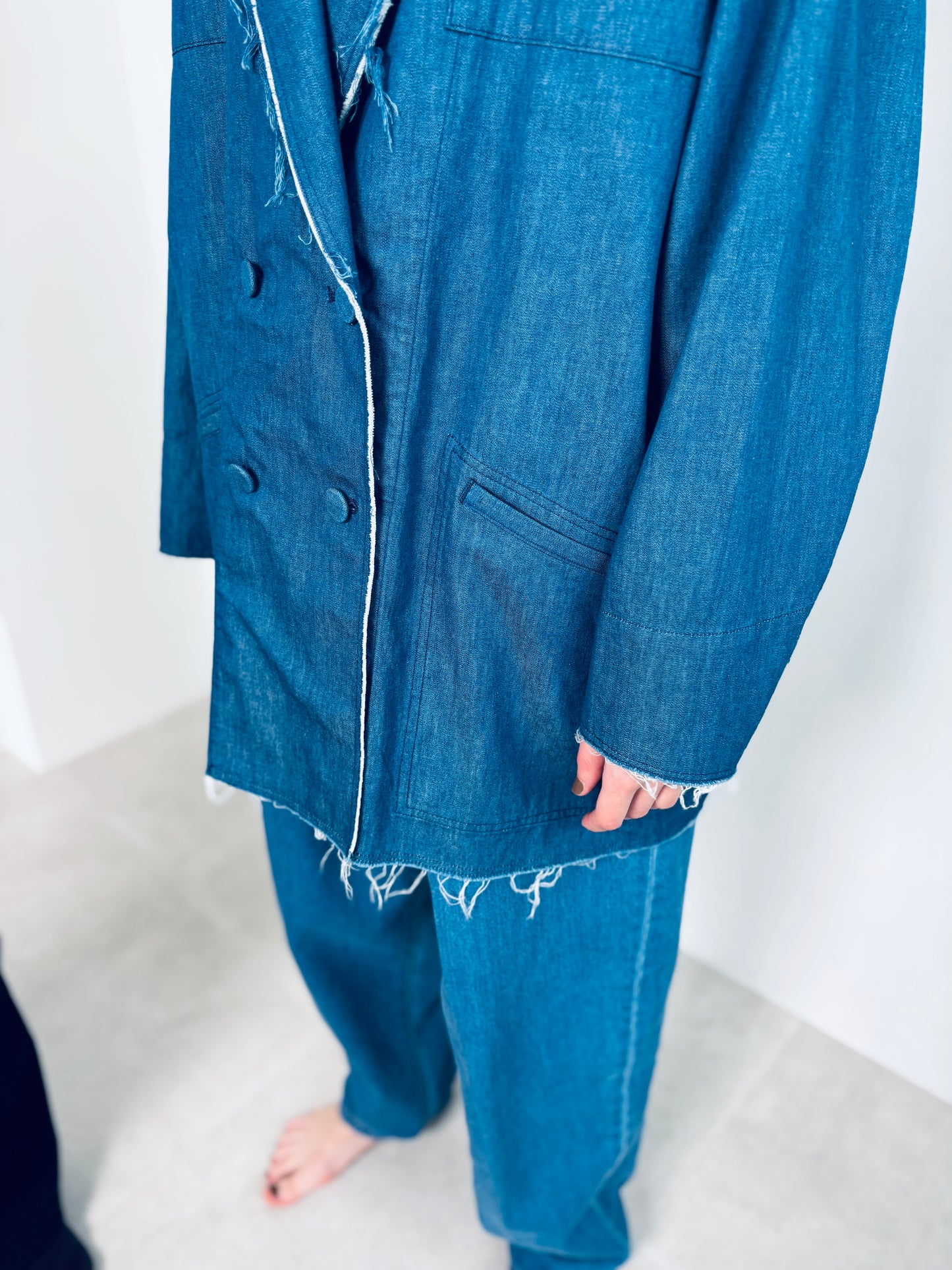 cut off  shirt jacket denim