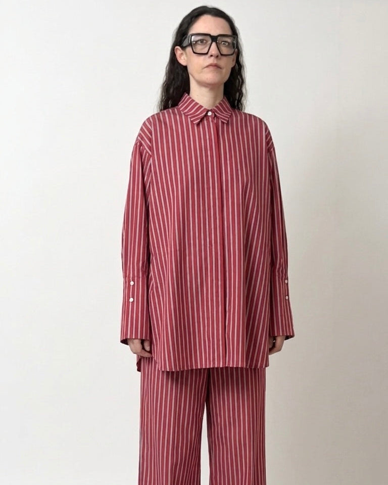 striped huge long shirt