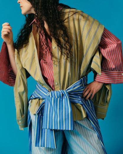 striped huge long shirt