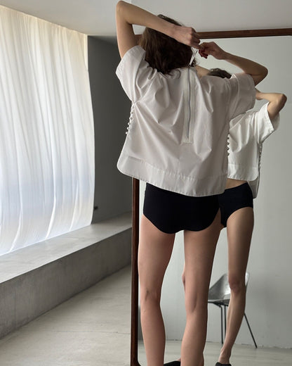T blouse short White